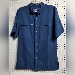 Game Guard Item 1023 Outdoors Mens Small Shortsleeve Vented Teal Blue Fishing